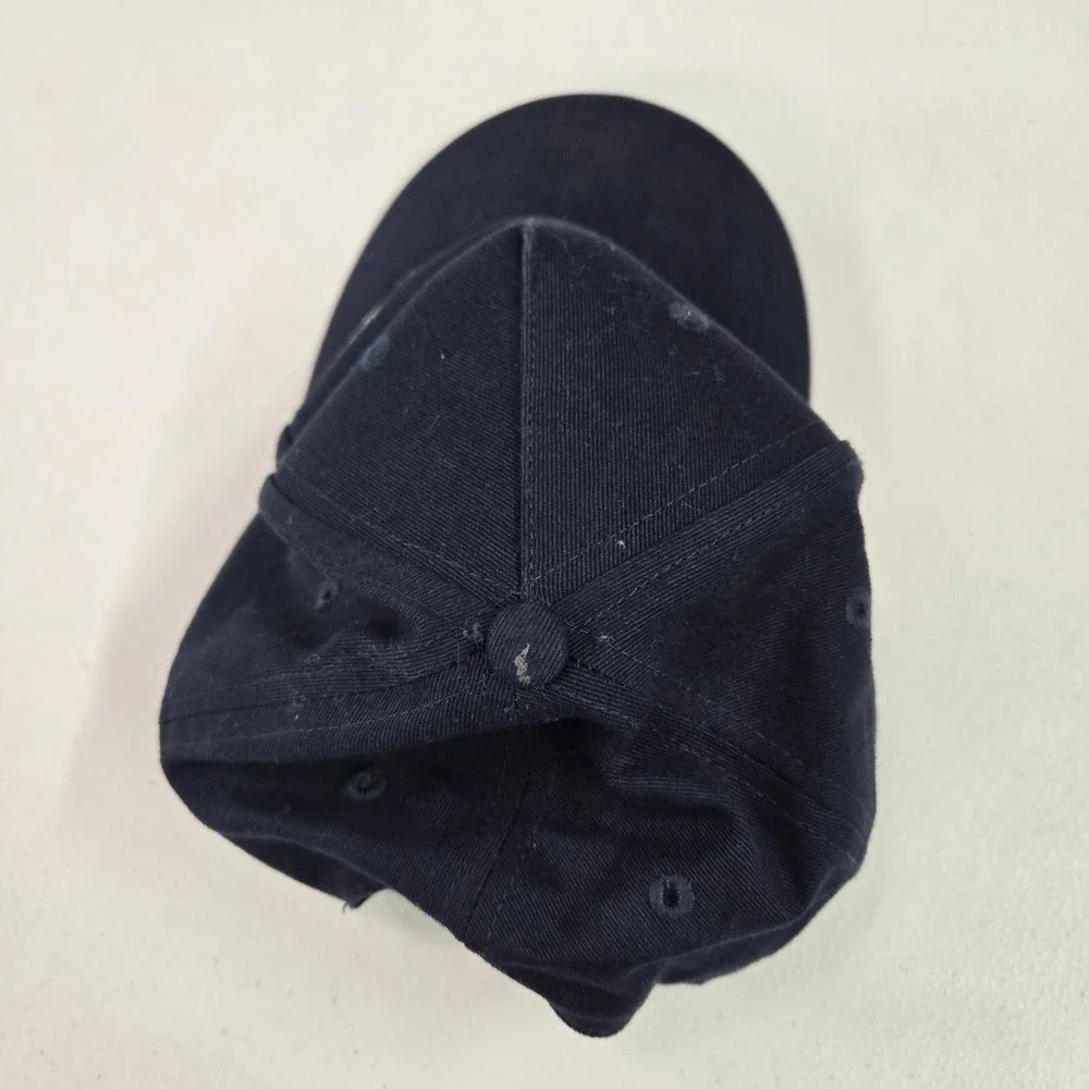 True Religion Men Hat OS Blue Embroidered Script‎ Logo Snapback Cap